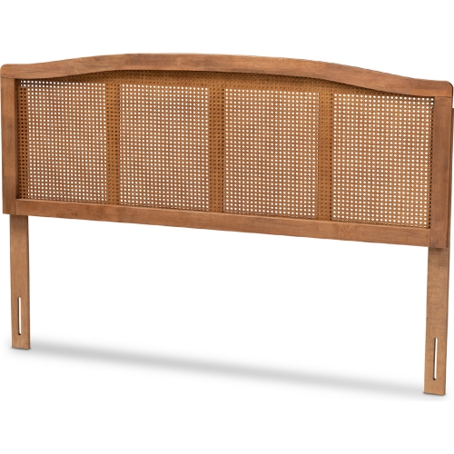 Marieke Full Headboard in Ash Walnut Finish & Synthetic Rattan