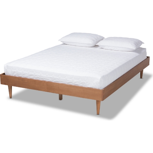 Rina Full Wood Bed Frame in Ash Walnut Finish