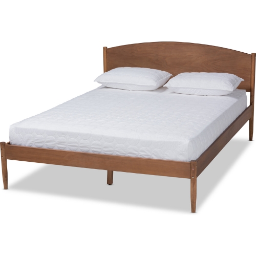 Leanora Queen Wood Platform Bed in Ash Walnut Finish