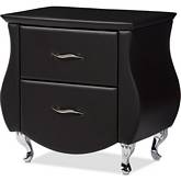 Erin Nightstand in Black Leatherette