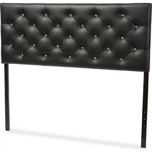 Viviana Full Headboard in Tufted Black Leatherette