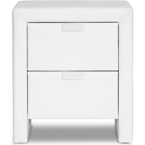 Frey Nightstand in White Leatherette