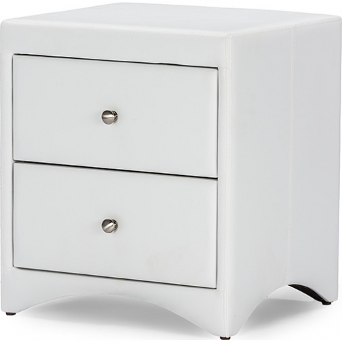 Dorian Nightstand in White Leatherette