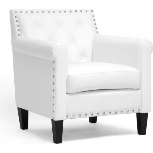 Thalassa Accent Arm Chair in White Leatherette