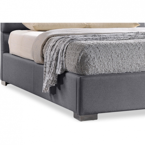 Sophie Queen Platform Bed in Gray Fabric