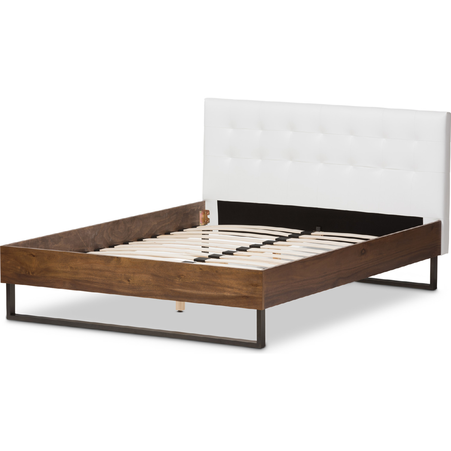 Baxton BBT6652 White Queen Mitchell Queen Platform Bed in White