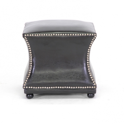 Ellastone Ottoman in Dark Brown Leather