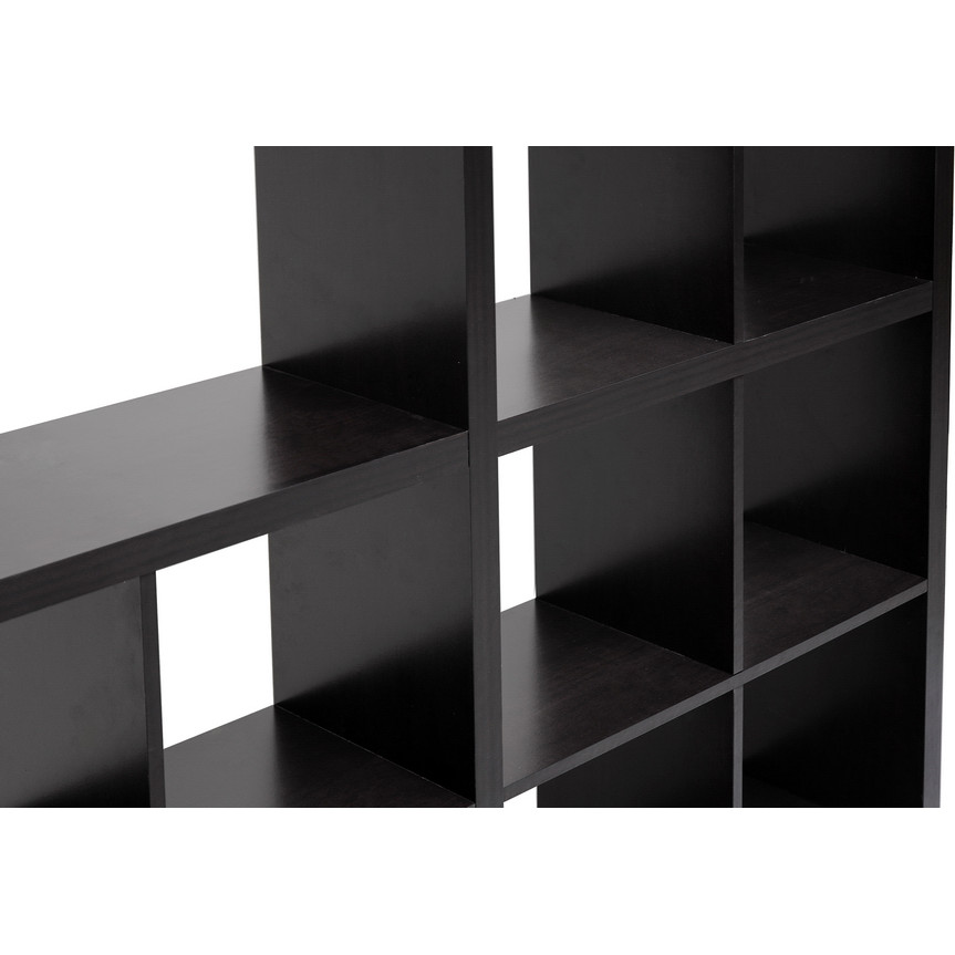 Baxton CB 2224 Sunna Bookcase Cube Shelving Unit in Dark Brown Finish