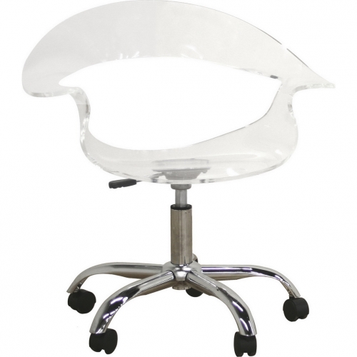 Elia Swivel Office Chair in Acrylic & Chrome