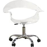 Elia Swivel Office Chair in Acrylic & Chrome