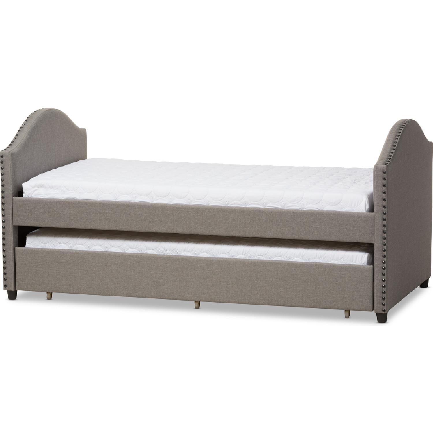 Baxton CF8751 Grey Day Bed Alessia Twin Daybed w Trundle in