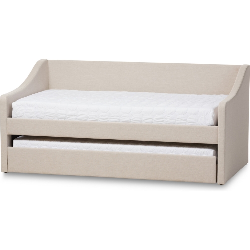 Barnstorm Twin Daybed w/ Trundle Bed in Beige Fabric