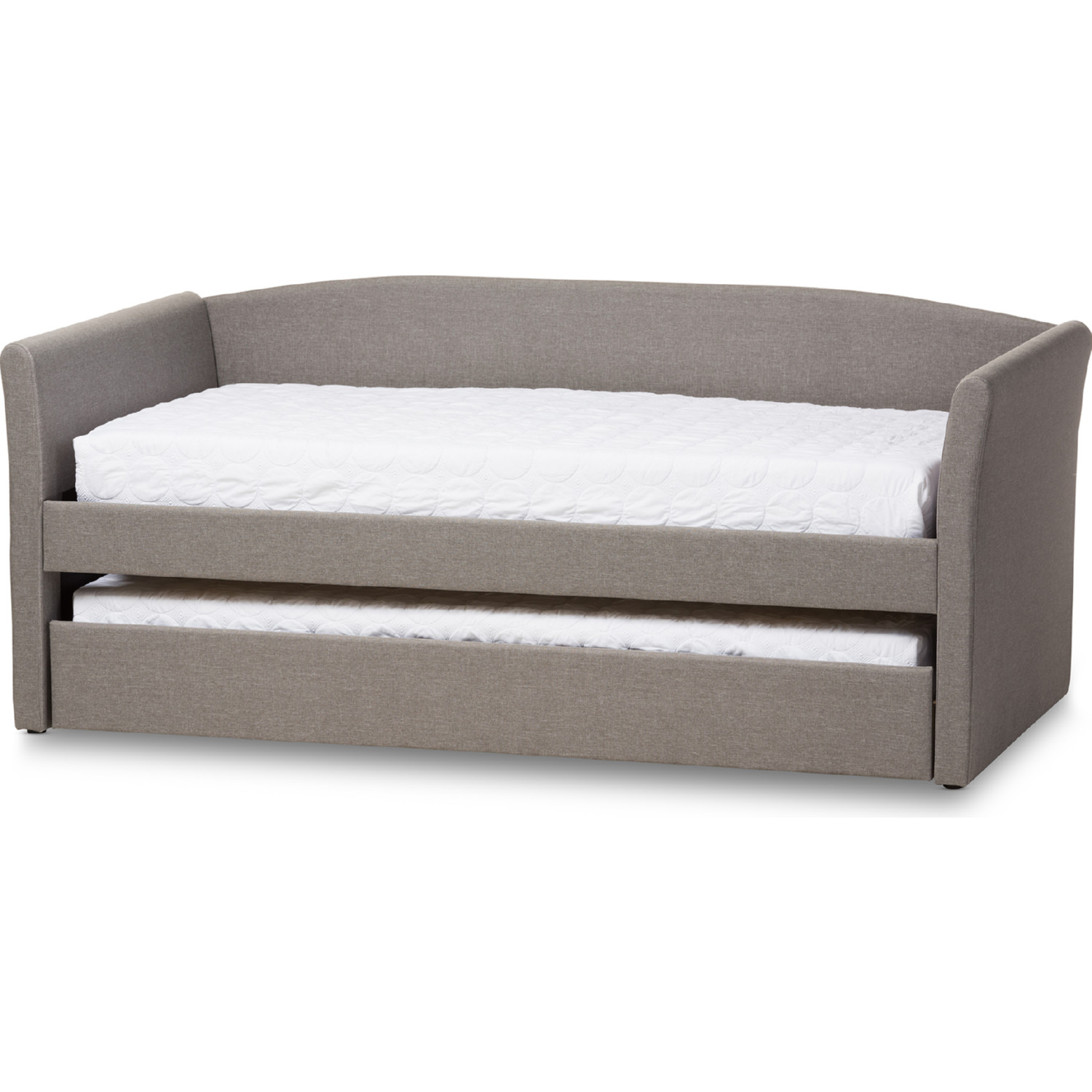 Baxton CF8756 Grey Day Bed Camino Twin Daybed w Trundle