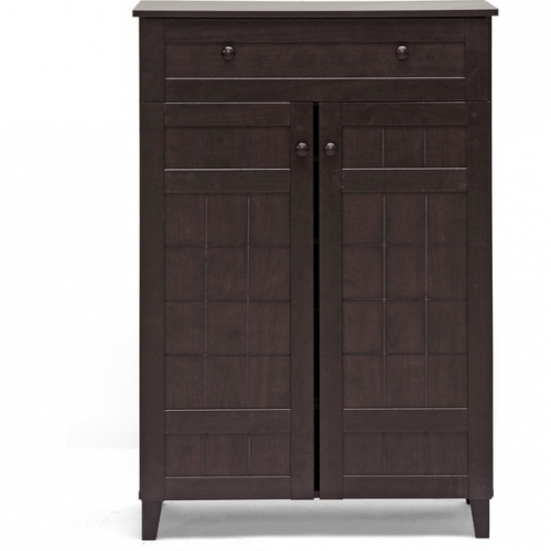 Glidden Wood Shoe Cabinet in Dark Brown