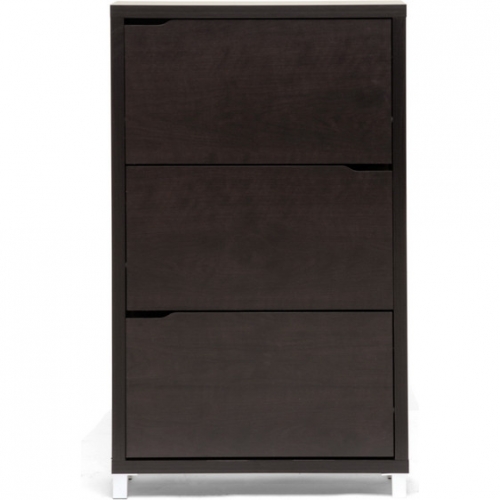 Simms Shoe Cabinet in Dark Brown Wood