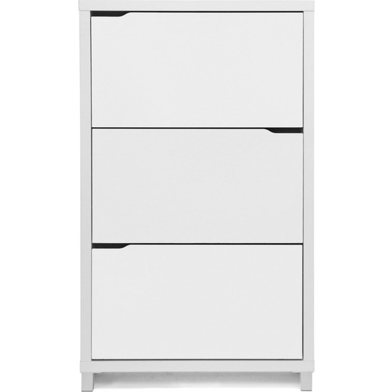 Baxton FP 2OUS White Simms Shoe Cabinet in White Wood