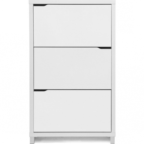 Simms Shoe Cabinet in White Wood