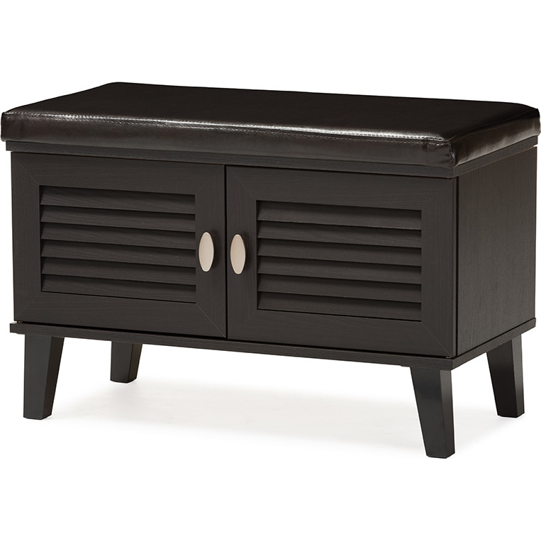 Baxton FP 6793 Espresso Sheffield Storage Bench in Dark Brown