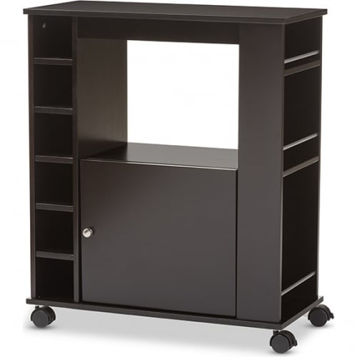 Ontario Dry Bar & Wine Cabinet in Dark Brown Wood