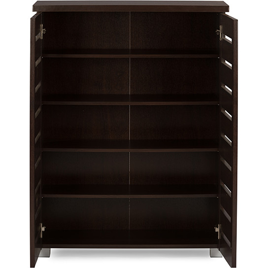 Baxton SC863522 Wenge Adalwin 2 Door Shoe Storage Cabinet in