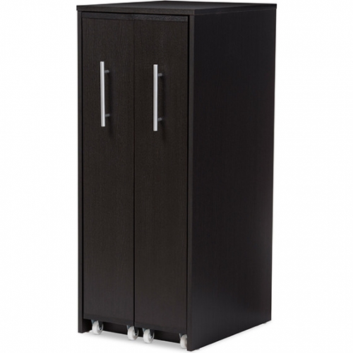 Lindo 2 Door Cabinet in Dark Brown Wood