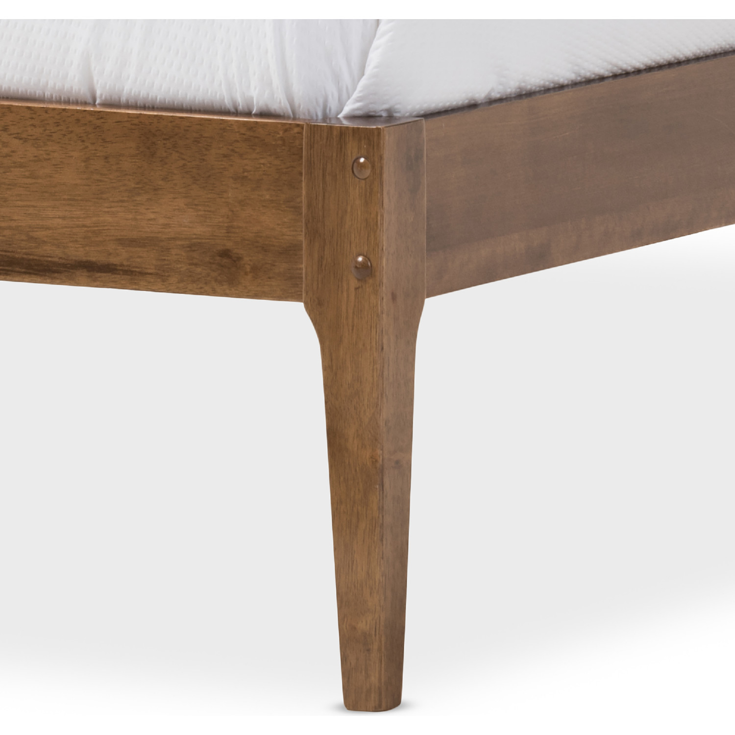 Baxton SW8021 Walnut M17 Queen Bentley Queen Bed Frame in Walnut