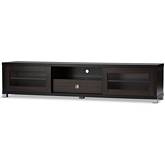 Beasley 70" TV Cabinet w/ 2 Sliding Doors & Drawer in Dark Brown