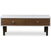 Gemini Coffee Table in Walnut Finish & White Wood