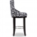 Peace Bar Stool in Zebra Print Fabric & Metal