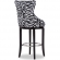 Peace Bar Stool in Zebra Print Fabric & Metal