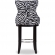 Peace Bar Stool in Zebra Print Fabric & Metal
