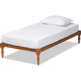 Iseline Twin Platform Bed in Ash Walnut Finish Wood