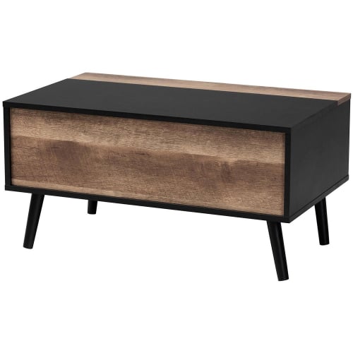 Jensen Lift Top Coffee Table in Black & Brown Wood