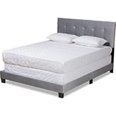 Caprice Full Panel Bed in Tufted Gray Velvet