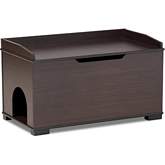 Mariam Cat Litter Box Cover House in Dark Brown Wood