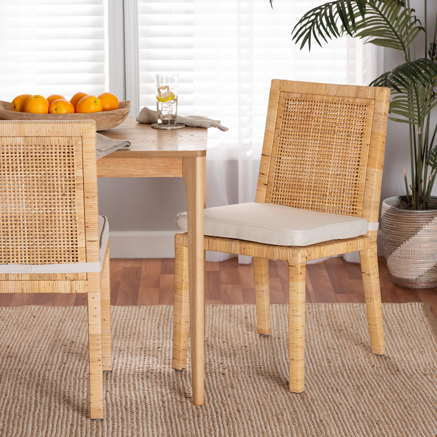 Baxton Sofia Natural DC Sofia Dining Chair in Natural Finish Wood