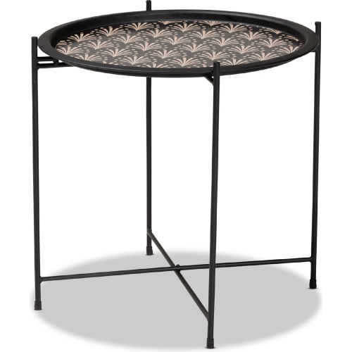 Ivana Outdoor Plant Stand in Black & Beige Metal