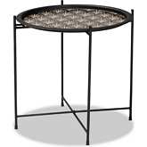 Ivana Outdoor Plant Stand in Black & Beige Metal