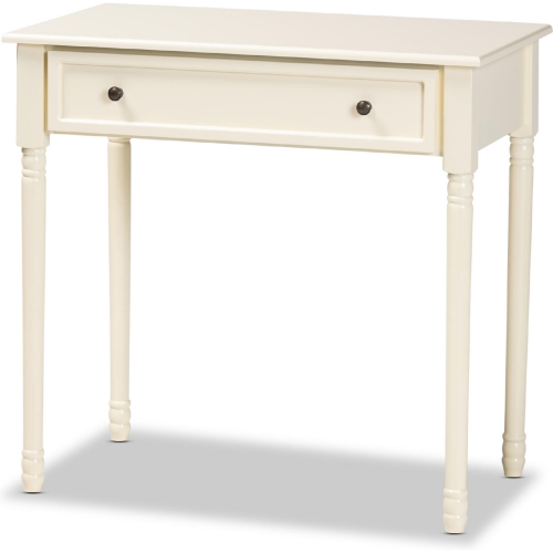 Mahler 1 Drawer Console Table in White Finish Wood