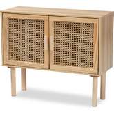 Maclean 2 Door Sideboard Buffet in Natural Finish Wood & Rattan