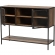 Cardea 2 Door Sideboard in Walnut Brown Finish Wood & Black Metal
