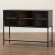 Cardea 2 Door Sideboard in Walnut Brown Finish Wood & Black Metal