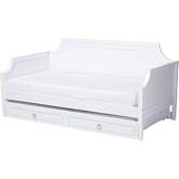 Mariana Full Daybed with Twin Trundle in White Wood