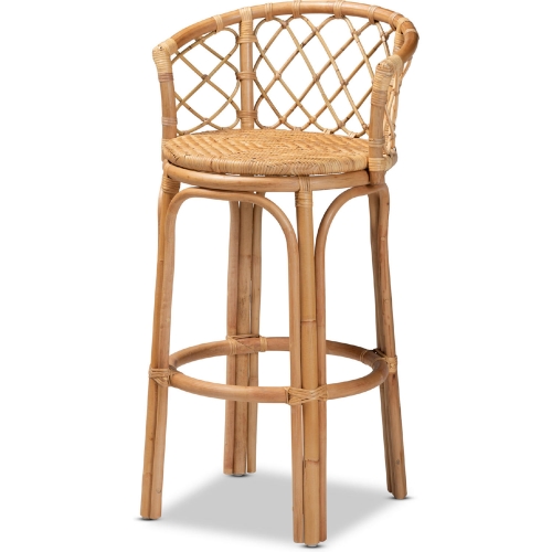 Orchard Bar Stool in Natural Brown Rattan