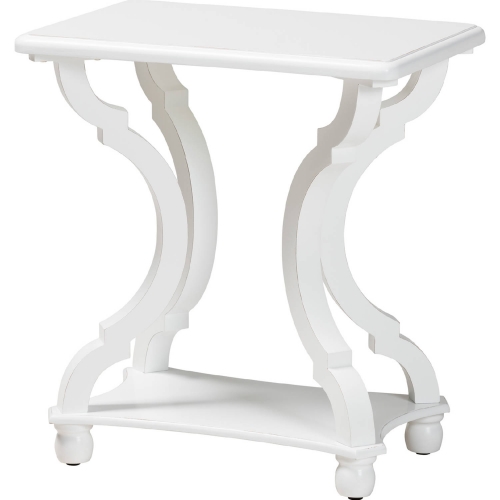 Cianna End Table in White Wood