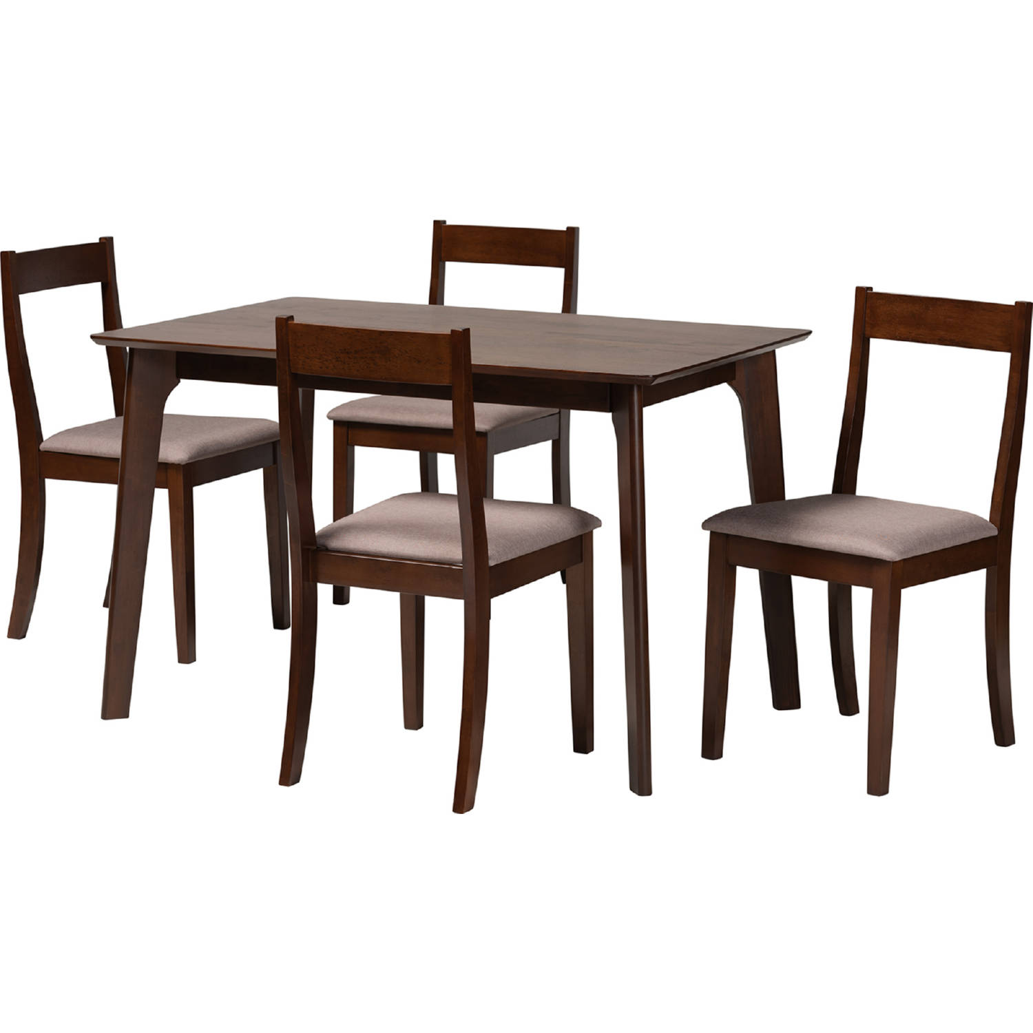 Baxton Cassandra Grey Cappuccino 5PC Dining Set Carola 5