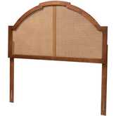 Madeline King Headboard with Rattan in Ash Walnut Finish Wood