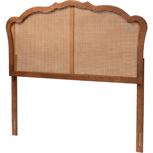 Leandra Queen Headboard with Rattan in Ash Walnut Finish Wood