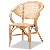 Varick Dining Chair in Natural Brown Finish Rattan