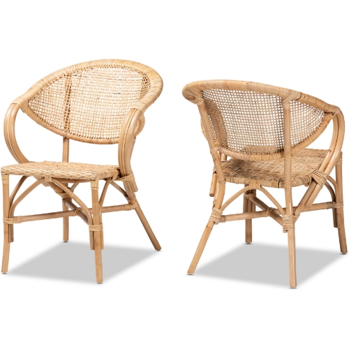 Varick Dining Chair in Natural Brown Finish Rattan